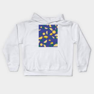 Lemon lovers blue background digital pattern Kids Hoodie